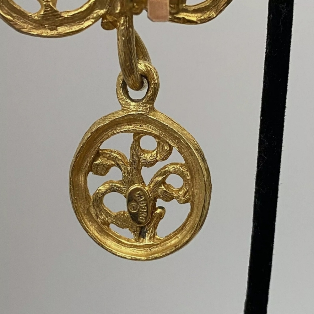 Rare Signed Runway Cadoro Earrings - Picture 6 of 10